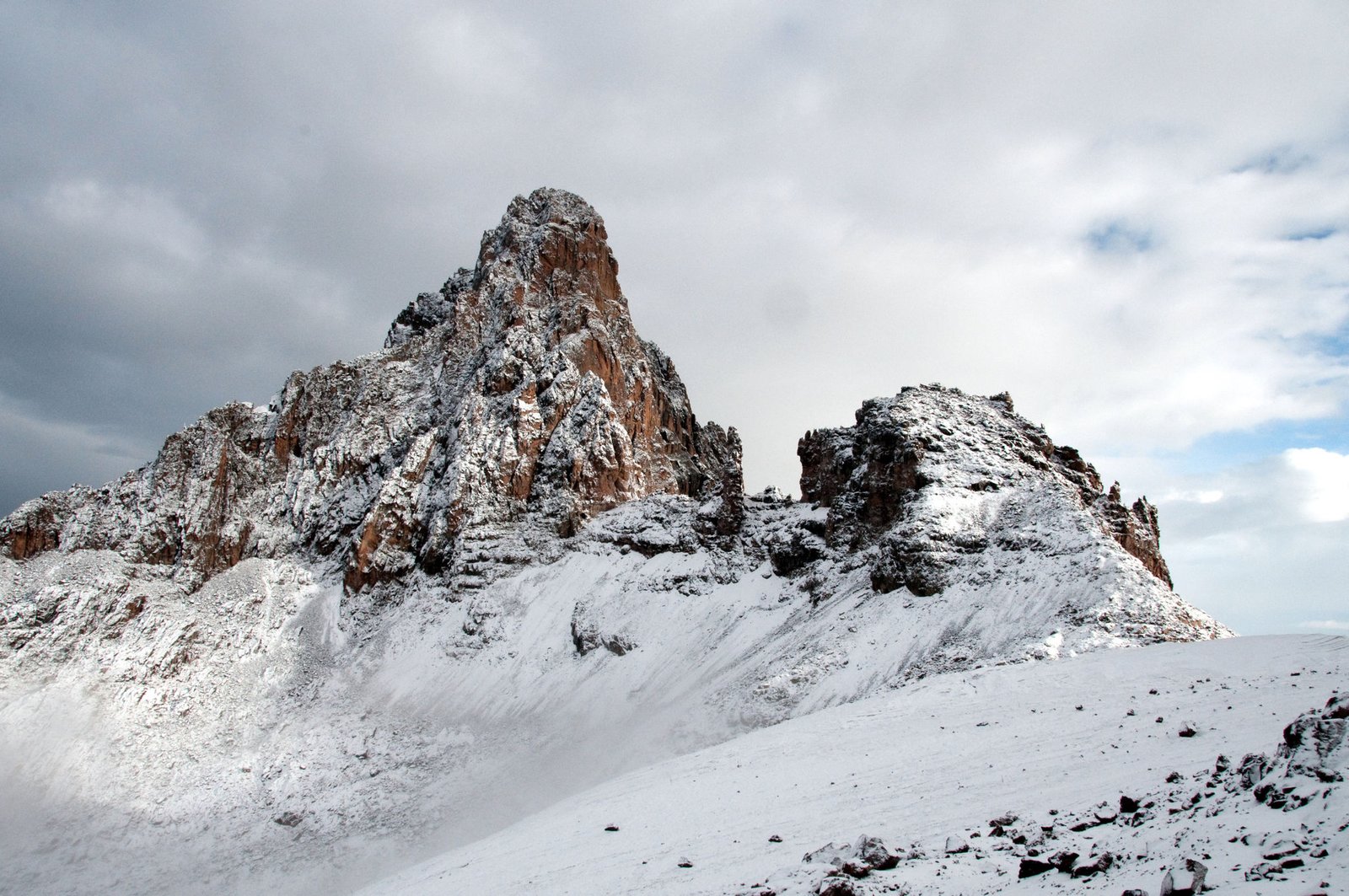 At 17,057 feet, Mount Kenya is Africas second highest mountain.
